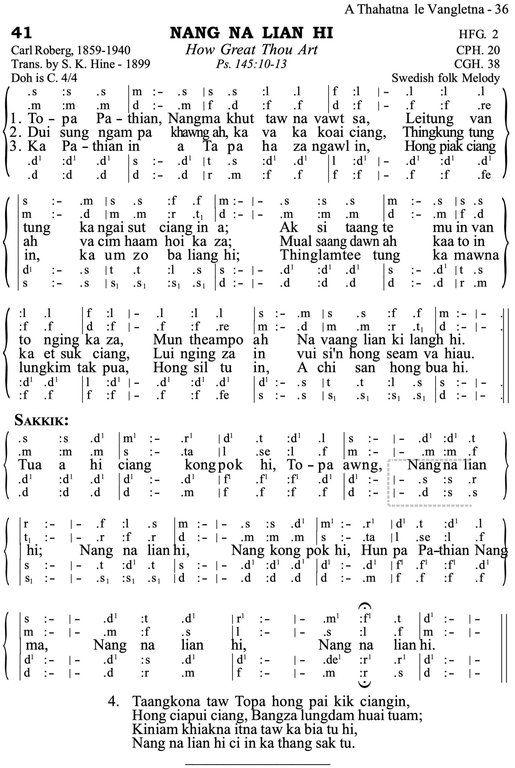 41 Nang Na Lian Hi - Siyin Hymn 1 41 Nang Na Lian Hi