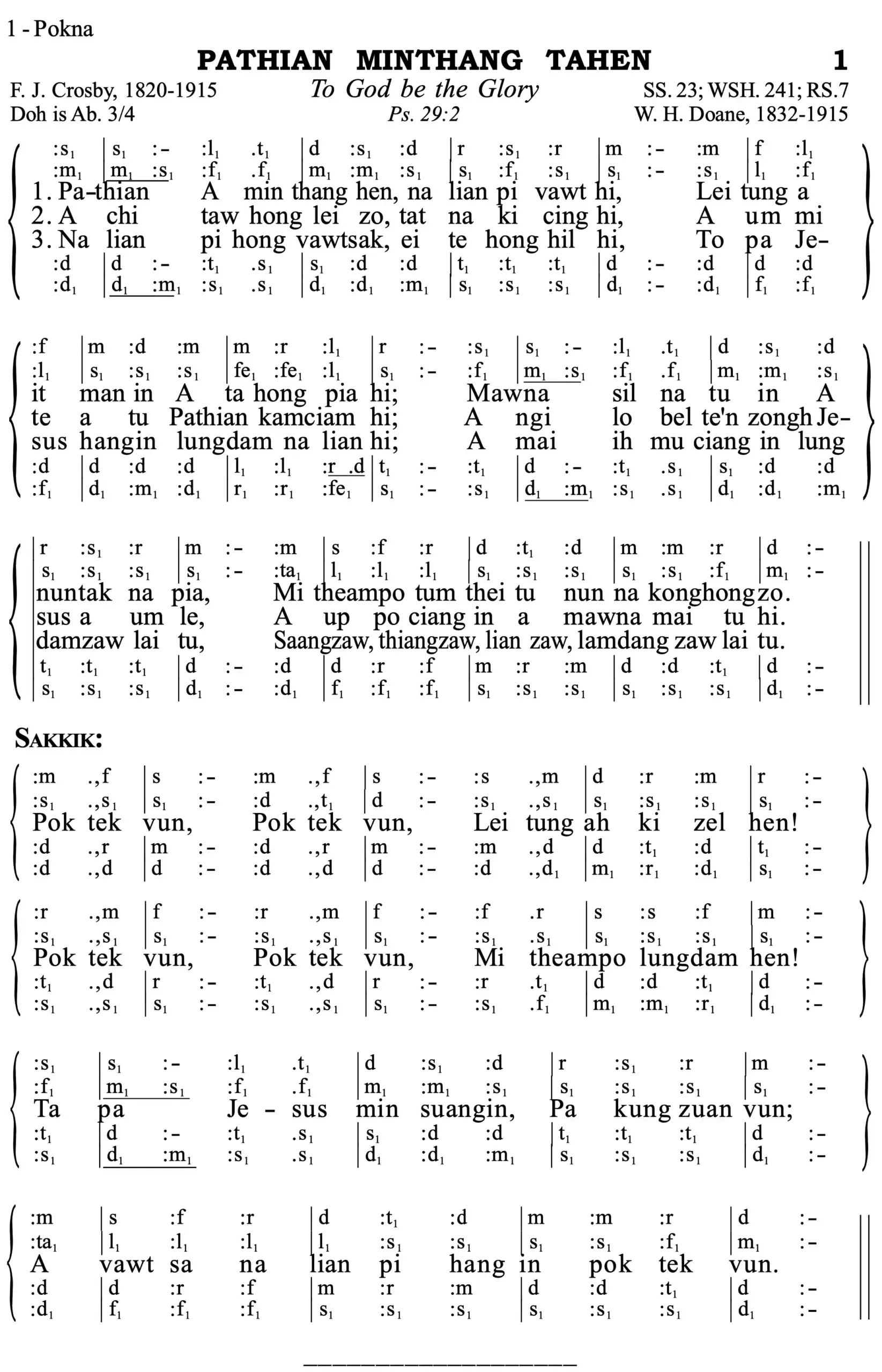 1 Pathian Minthang Tahen 1 Pathian Minthang Tahen