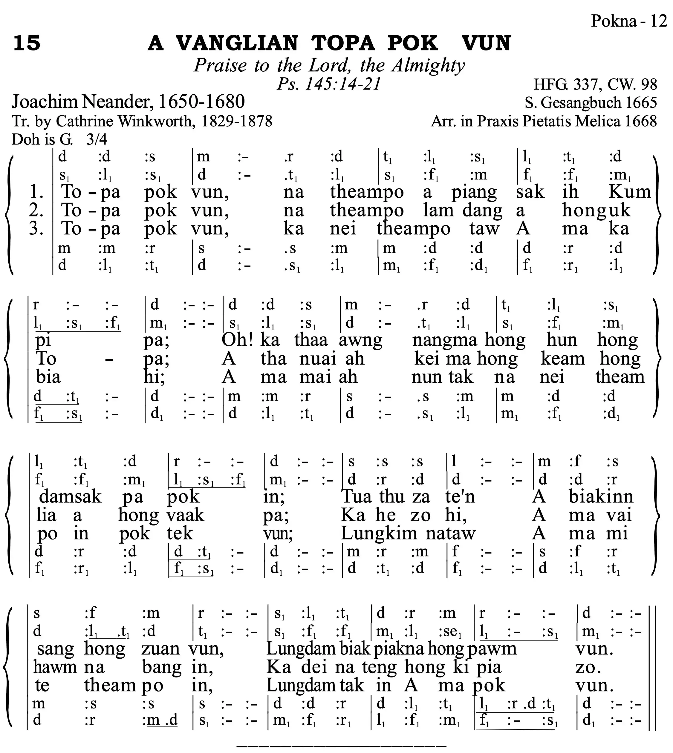 15 A Vanglian Topa Pok Vun - Siyin Hymn 1 15 A Vanglian Topa Pok Vun