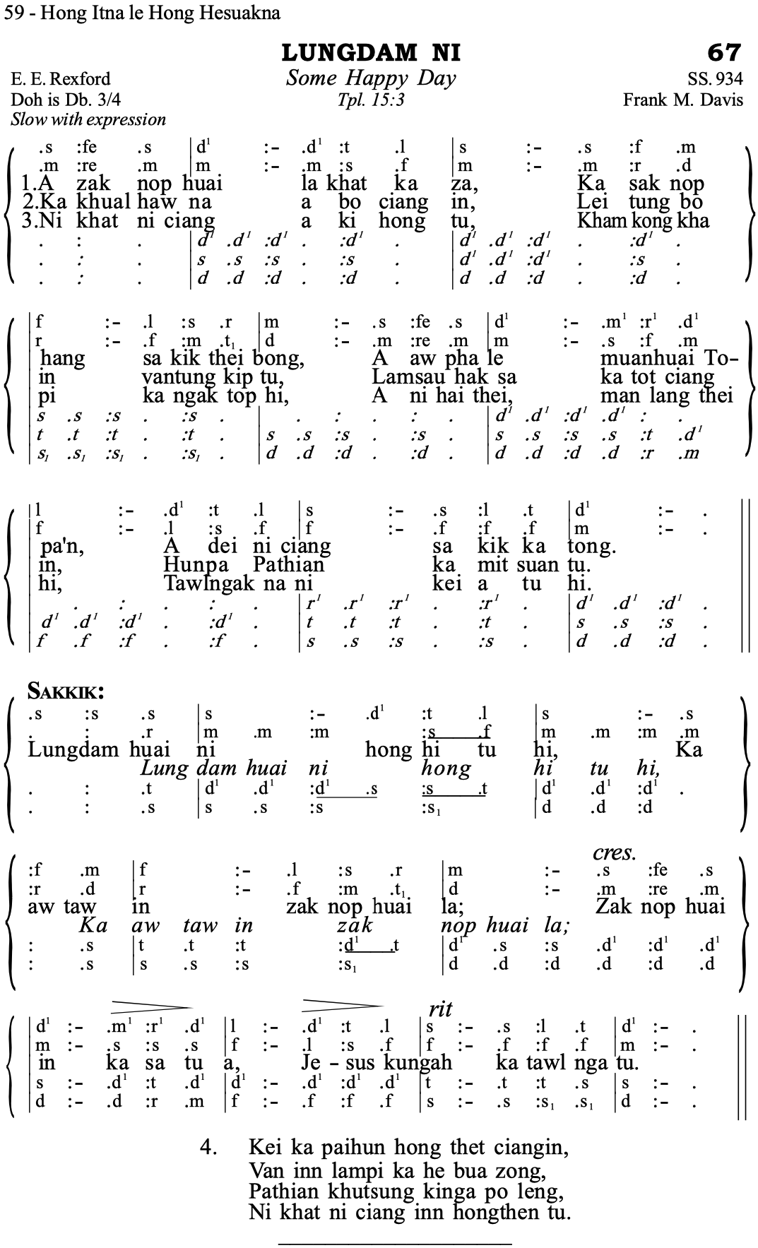 67 Lungdam Ni - Siyin Hymn 1 67 Lungdam Hi