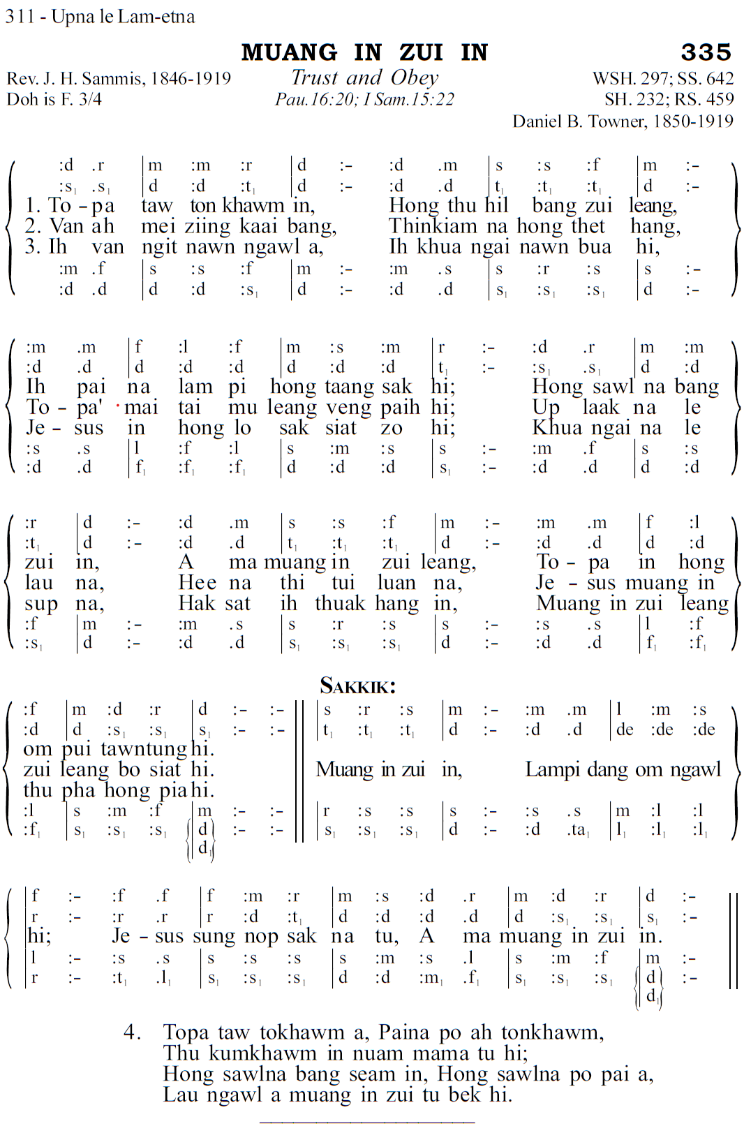335 Muang In Zui In - Siyin Hymn 1 335 Muang In Zui In